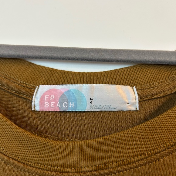 Free People Beach Tan Jilly Drop Waist Long Sleeve Asymmetric Hem Midi Dress - Picture 4 of 6